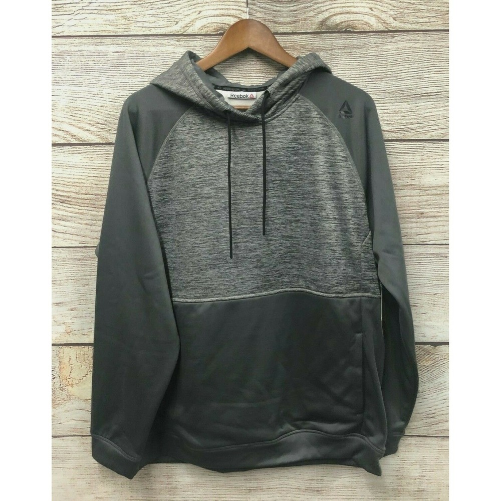 Reebok‎ Hoodie Sweatshirt Mens Size Large Distance PO Hoodie Dim Grey New